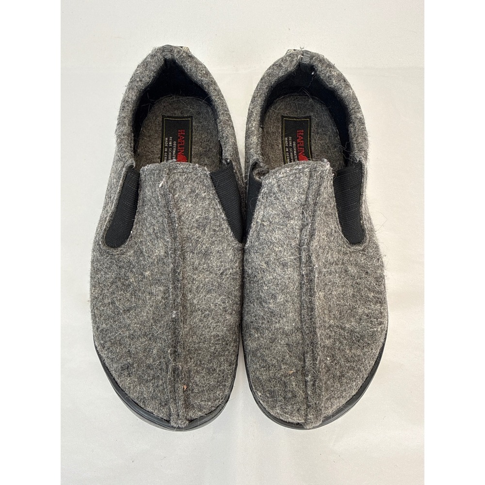 Haflinger Wool Felt Slippers Women 37 Grey Slip On Comfort German Cozy